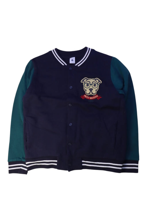 A Navy Lightweight Jackets from Petit Bateau in size 10Y for boy. (Front View)