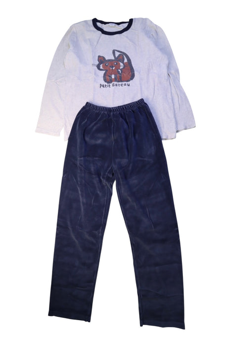 A White Pyjama Sets from Petit Bateau in size 12Y for boy. (Front View)