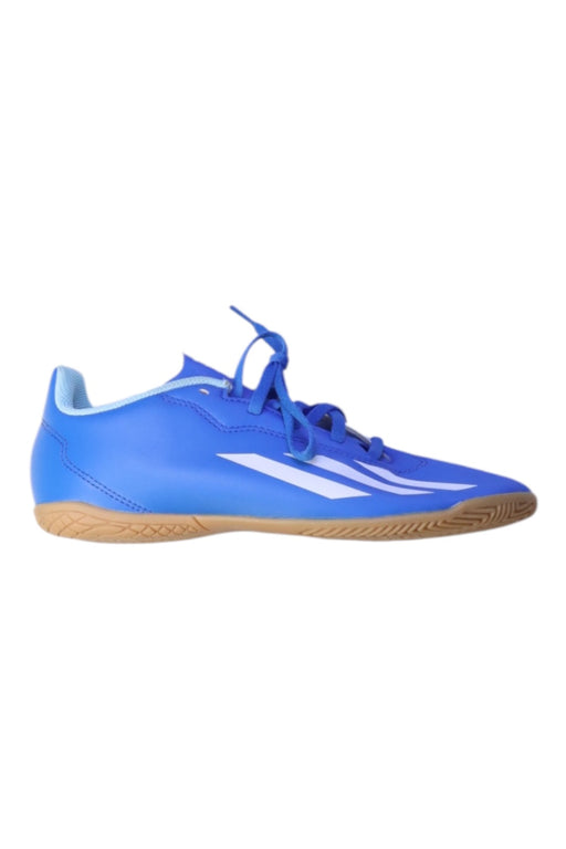 A Blue Cleats/Soccer Shoes from Adidas in size 12Y for boy. (Front View)