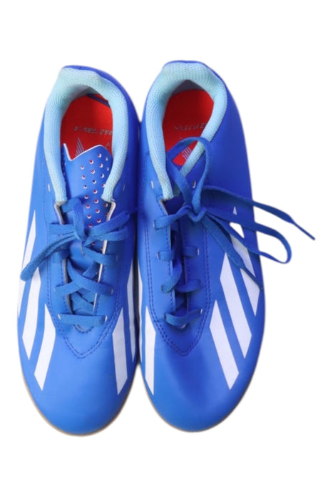 A Blue Cleats/Soccer Shoes from Adidas in size 12Y for boy. (Back View)