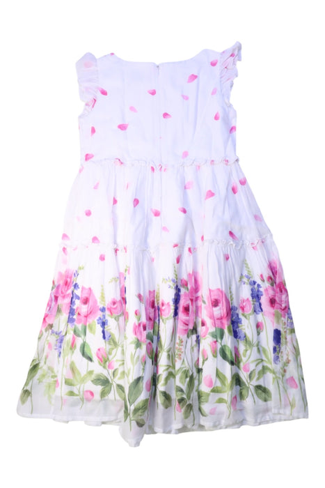 A White Sleeveless Dresses from Monnalisa in size 6T for girl. (Back View)