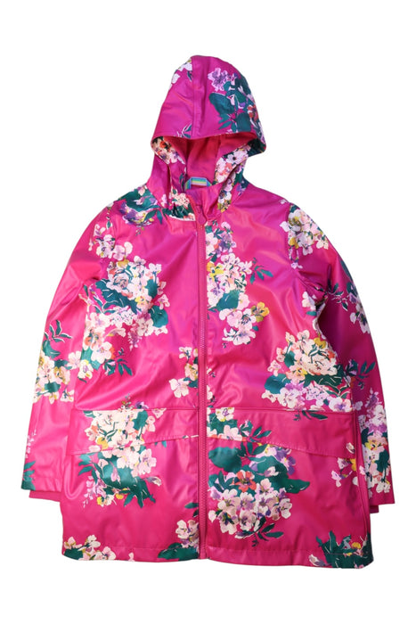 A Pink Rain Jackets from Joules in size 9Y for girl. (Front View)