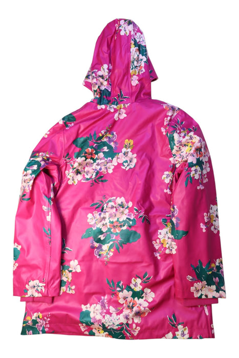 A Pink Rain Jackets from Joules in size 9Y for girl. (Back View)