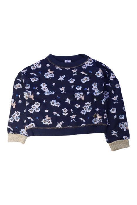 A Blue Crewneck Sweatshirts from Petit Bateau in size 3T for girl. (Front View)