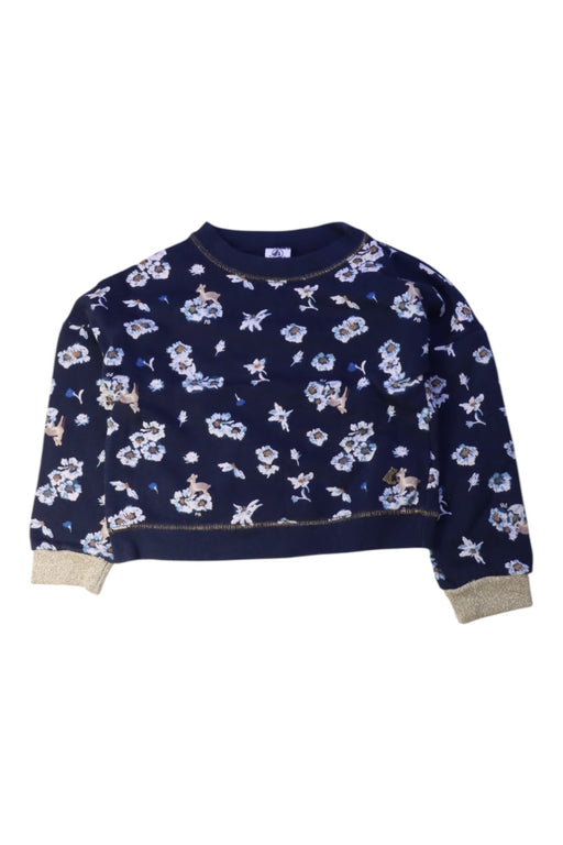 A Blue Crewneck Sweatshirts from Petit Bateau in size 3T for girl. (Front View)