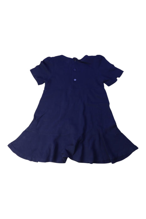 A Blue Short Sleeve Dresses from Kingkow in size 4T for girl. (Back View)