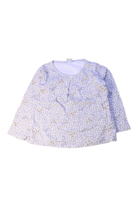 A White Long Sleeve Tops from Petit Bateau in size 3T for girl. (Front View)