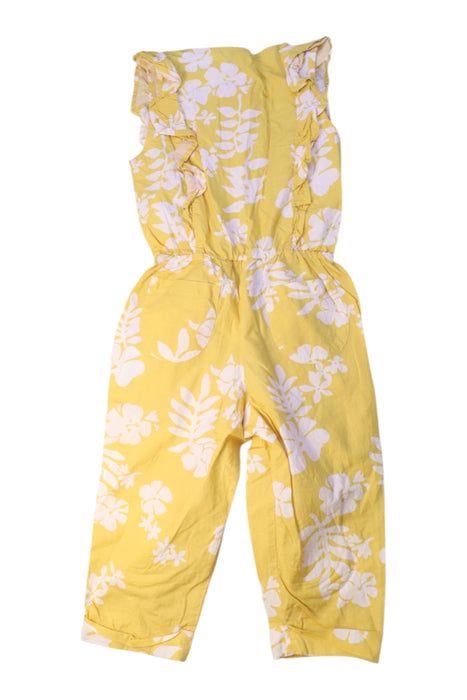 A Yellow Sleeveless Rompers from Petit Bateau in size 4T for girl. (Back View)