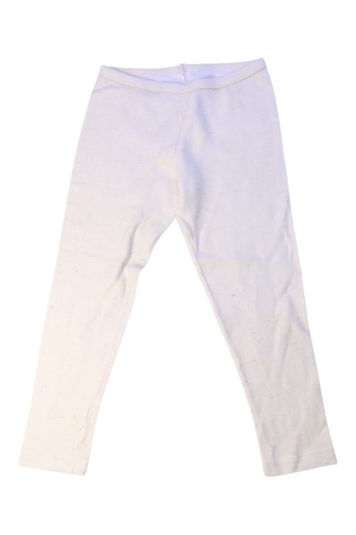 A White Leggings from Petit Bateau in size 4T for girl. (Front View)