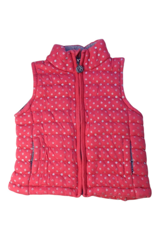 A Pink Outerwear Vests from Petit Bateau in size 4T for girl. (Front View)