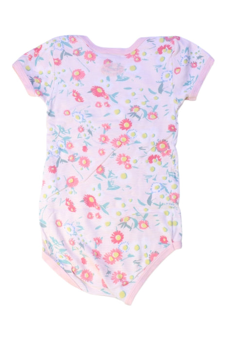A Pink Short Sleeve Bodysuits from Petit Bateau in size 3T for girl. (Back View)