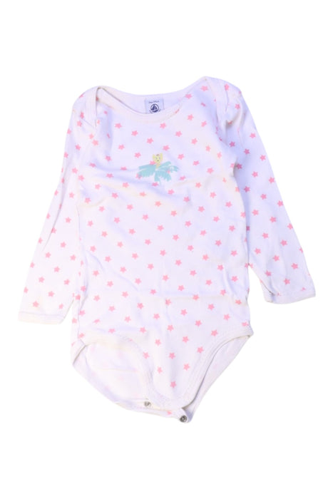 A White Long Sleeve Bodysuits from Petit Bateau in size 3T for girl. (Front View)