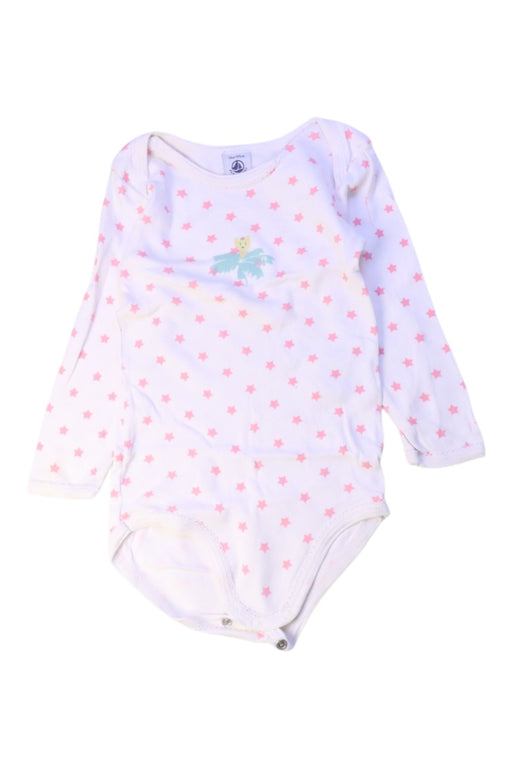 A White Long Sleeve Bodysuits from Petit Bateau in size 3T for girl. (Front View)