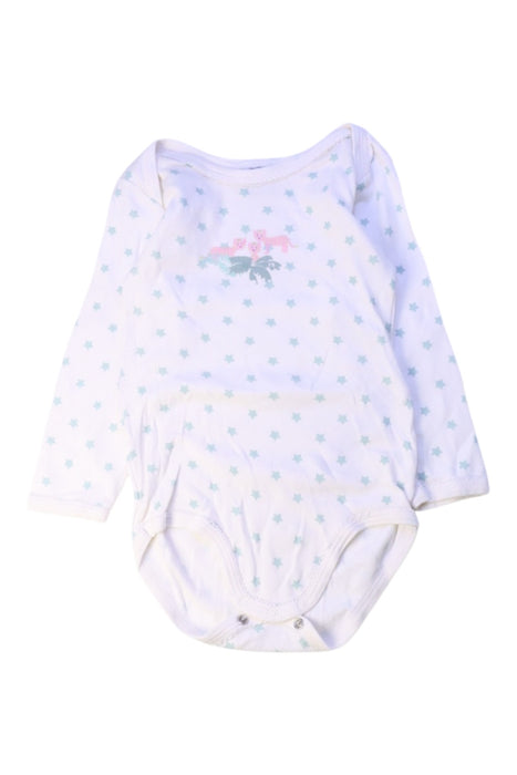 A White Long Sleeve Bodysuits from Petit Bateau in size 3T for girl. (Front View)