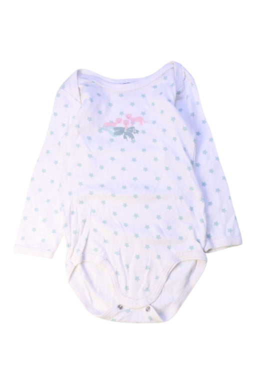 A White Long Sleeve Bodysuits from Petit Bateau in size 3T for girl. (Front View)