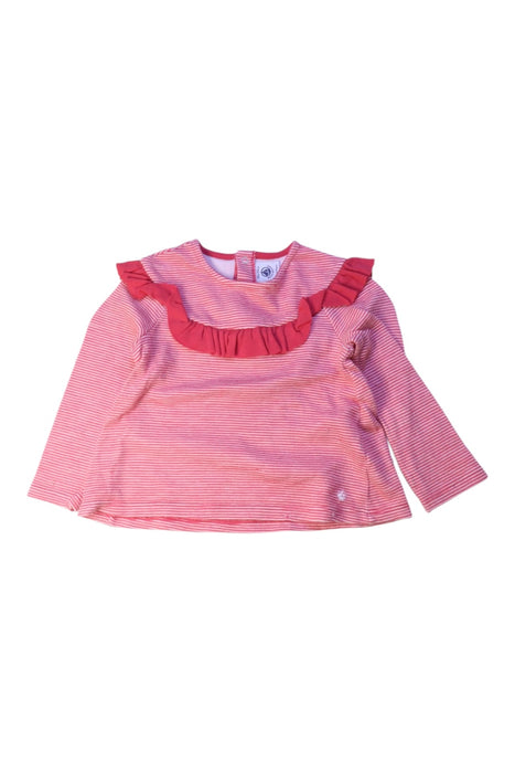 A Pink Long Sleeve Tops from Petit Bateau in size 3T for girl. (Front View)