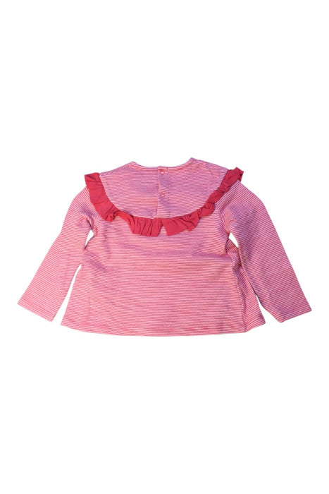A Pink Long Sleeve Tops from Petit Bateau in size 3T for girl. (Back View)