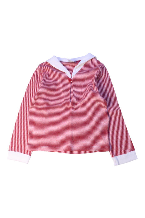 A Red Long Sleeve Shirts from Petit Bateau in size 3T for girl. (Front View)