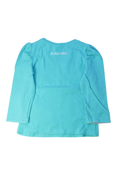 A Teal Long Sleeve Tops from Blade & Rose in size 2T for girl. (Back View)