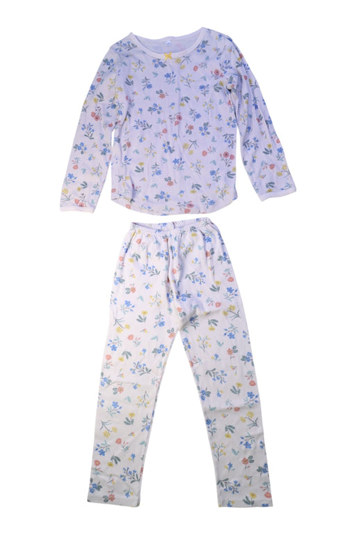 A White Pyjama Sets from Petit Bateau in size 4T for girl. (Front View)