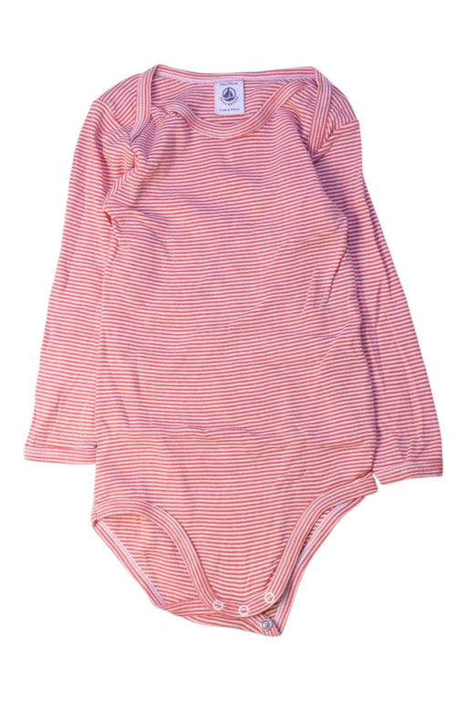 A Pink Long Sleeve Bodysuits from Petit Bateau in size 3T for boy. (Front View)