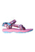 A Pink Sandals from Teva in size 3T for girl. (Front View)