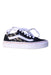 A Black Sneakers from Vans in size 4T for girl. (Front View)