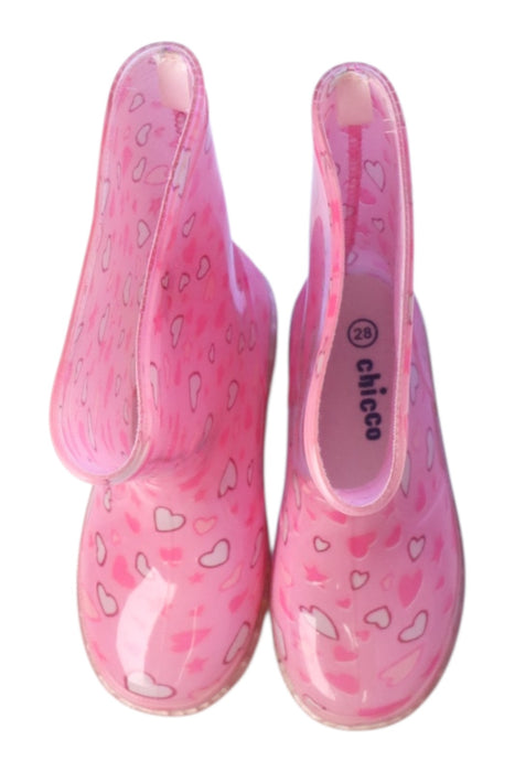 A Pink Rain Boots from Chicco in size 5T for girl. (Back View)