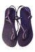 A Purple Flip Flops from Havaianas in size 12Y for girl. (Back View)