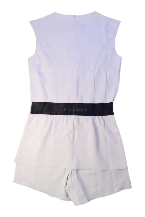 A White Sleeveless Rompers from Karl Lagerfeld in size 12Y for girl. (Back View)