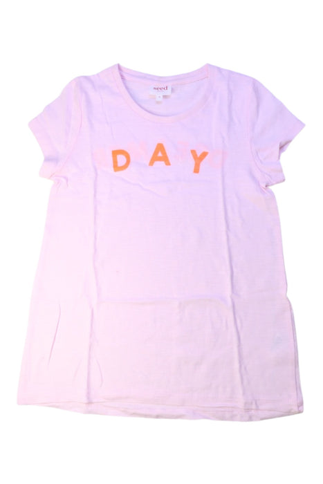 A Pink Short Sleeve T Shirts from Seed in size 9Y for girl. (Front View)