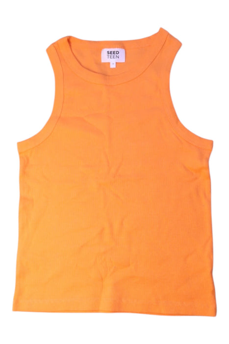 A Orange Sleeveless Tops from Seed in size 14Y for girl. (Front View)