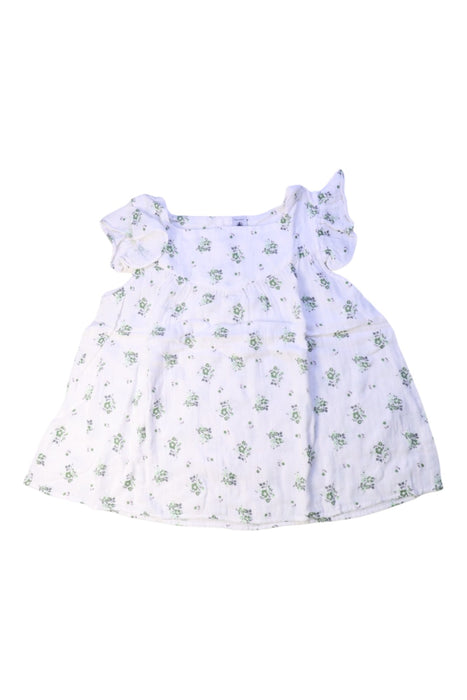 A White Short Sleeve Dresses from Petit Bateau in size 10Y for girl. (Front View)