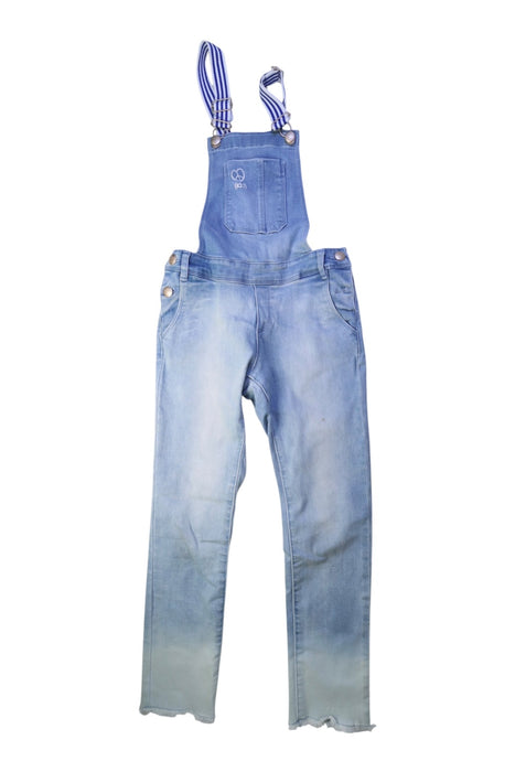 A Blue Long Overalls from IKKS in size 12Y for girl. (Front View)