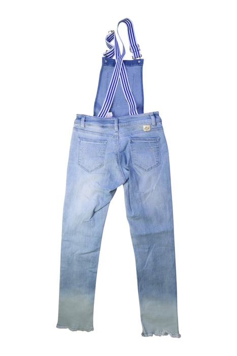 A Blue Long Overalls from IKKS in size 12Y for girl. (Back View)
