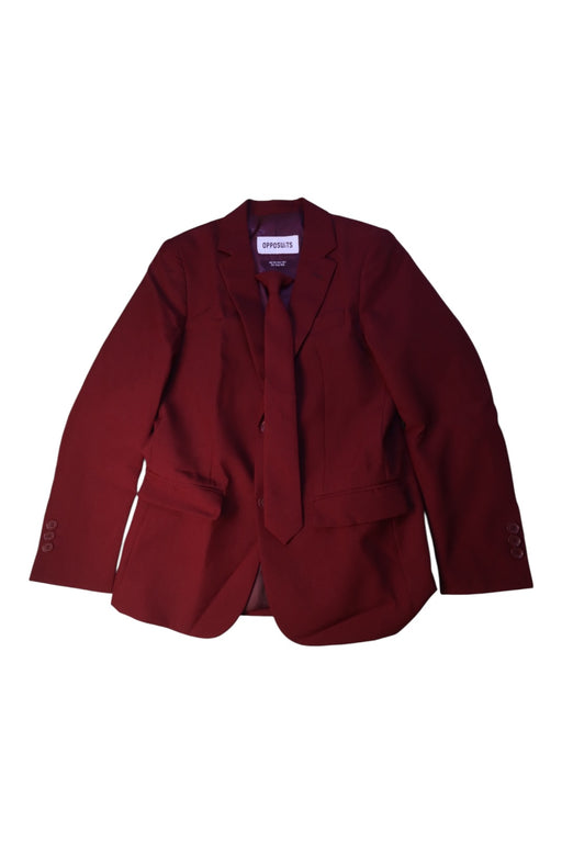 A Burgundy Suits from Opposuits in size 12Y for boy. (Front View)