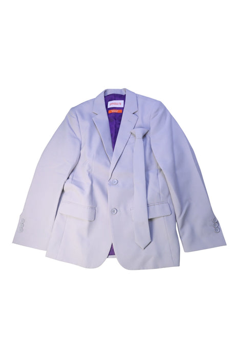 A White Suits from Opposuits in size 12Y for boy. (Front View)