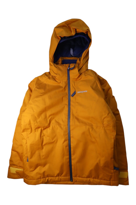 A Orange Rain Jackets from Patagonia in size 7Y for neutral. (Front View)