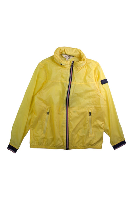 A Yellow Lightweight Jackets from Aigle in size 8Y for boy. (Front View)