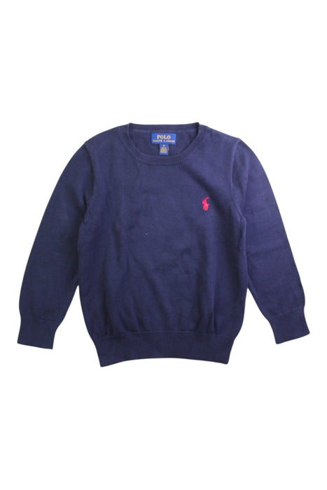 A Navy Long Sleeve Tops from Polo Ralph Lauren in size 4T for boy. (Front View)