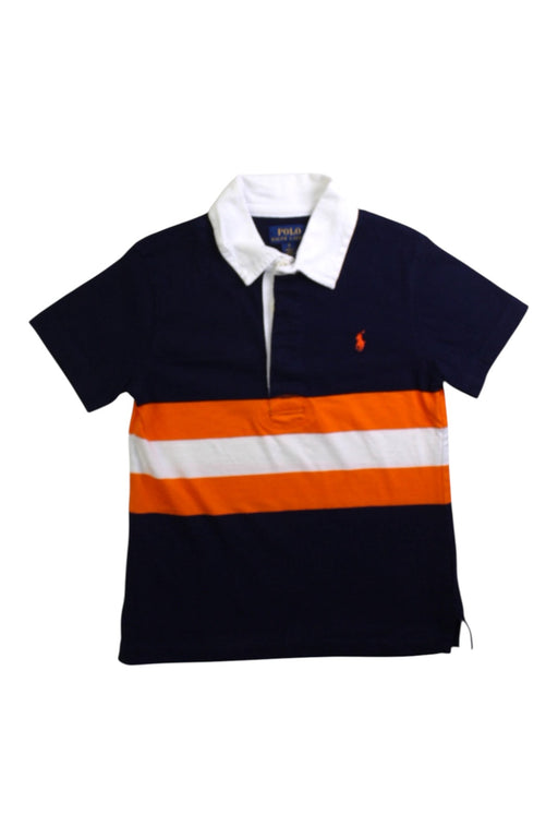 A Navy Short Sleeve Polos from Polo Ralph Lauren in size 5T for boy. (Front View)