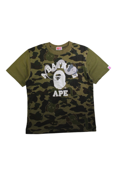 A Green Short Sleeve T Shirts from Bape by A Bathing Ape in size 12Y for boy. (Front View)