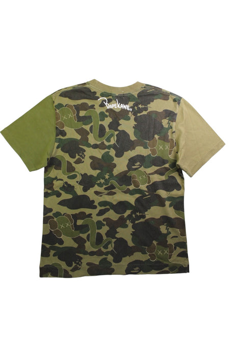 A Green Short Sleeve T Shirts from Bape by A Bathing Ape in size 12Y for boy. (Back View)