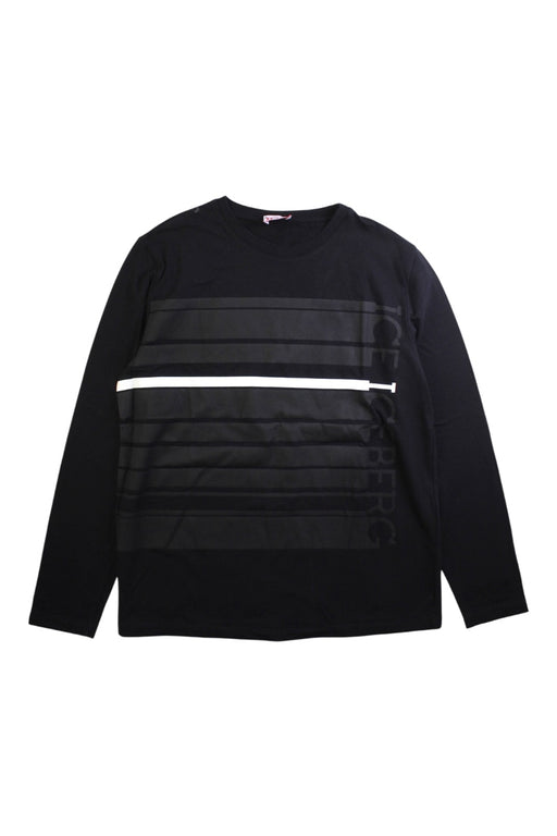 A Black Long Sleeve T Shirts from Ice Iceberg in size 12Y for boy. (Front View)