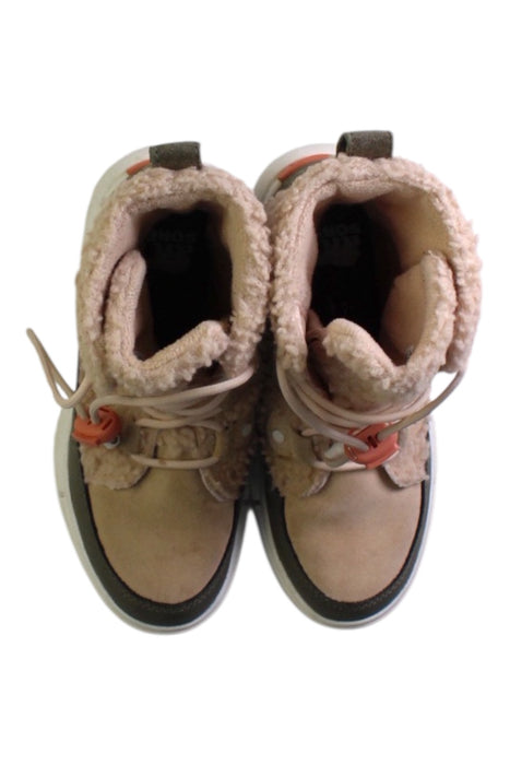 A Beige Winter Boots from Sorel in size 7Y for girl. (Back View)