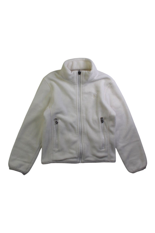 A White Zippered Sweatshirts from Polo Ralph Lauren in size 5T for girl. (Front View)