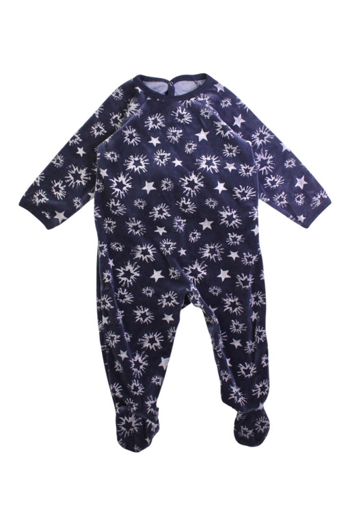 A Navy Onesies from Petit Bateau in size 6-12M for boy. (Front View)