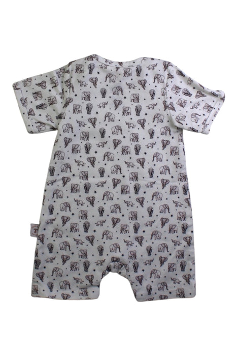 A White Short Sleeve Rompers from KendiKids in size 3-6M for neutral. (Back View)