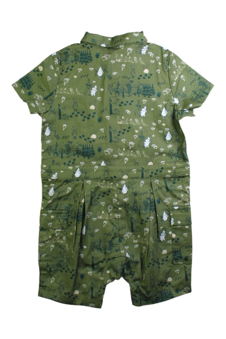 A Green Short Sleeve Rompers from Vauva in size 12-18M for boy. (Back View)