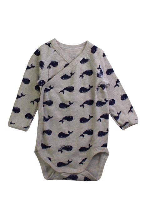 A Grey Long Sleeve Bodysuits from Petit Bateau in size 3-6M for boy. (Front View)